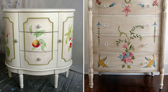 Muebles con flores.