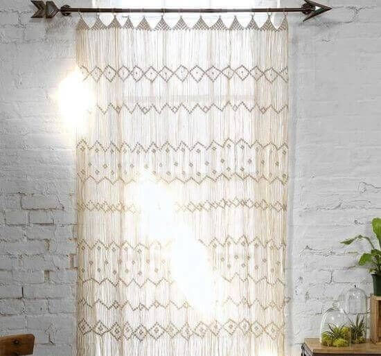 Cortinas de macramé.