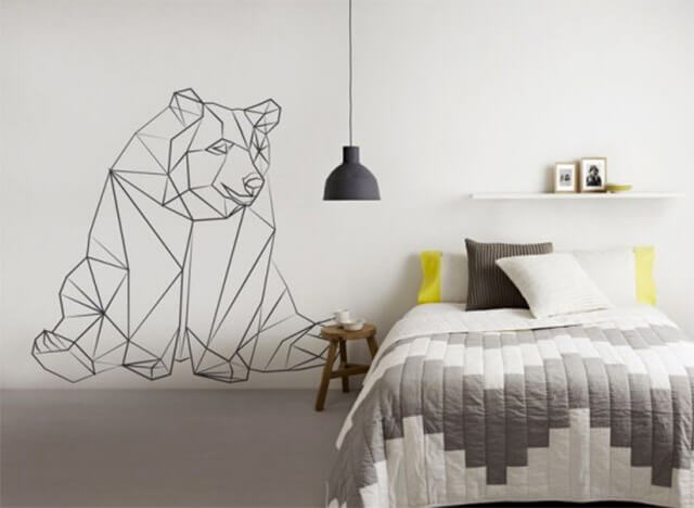 Geometric wall decorations.