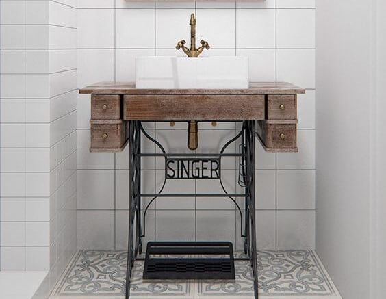 Máquina de coser vintage.