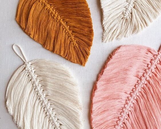 Posavasos de hojas macramé.