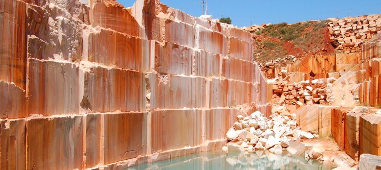 Cantera de mármol de Alentejo.