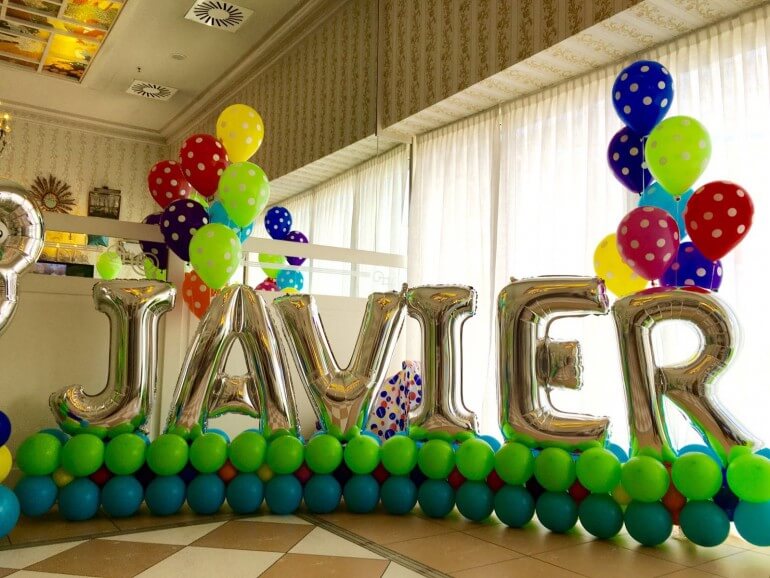 Globos con nombre.