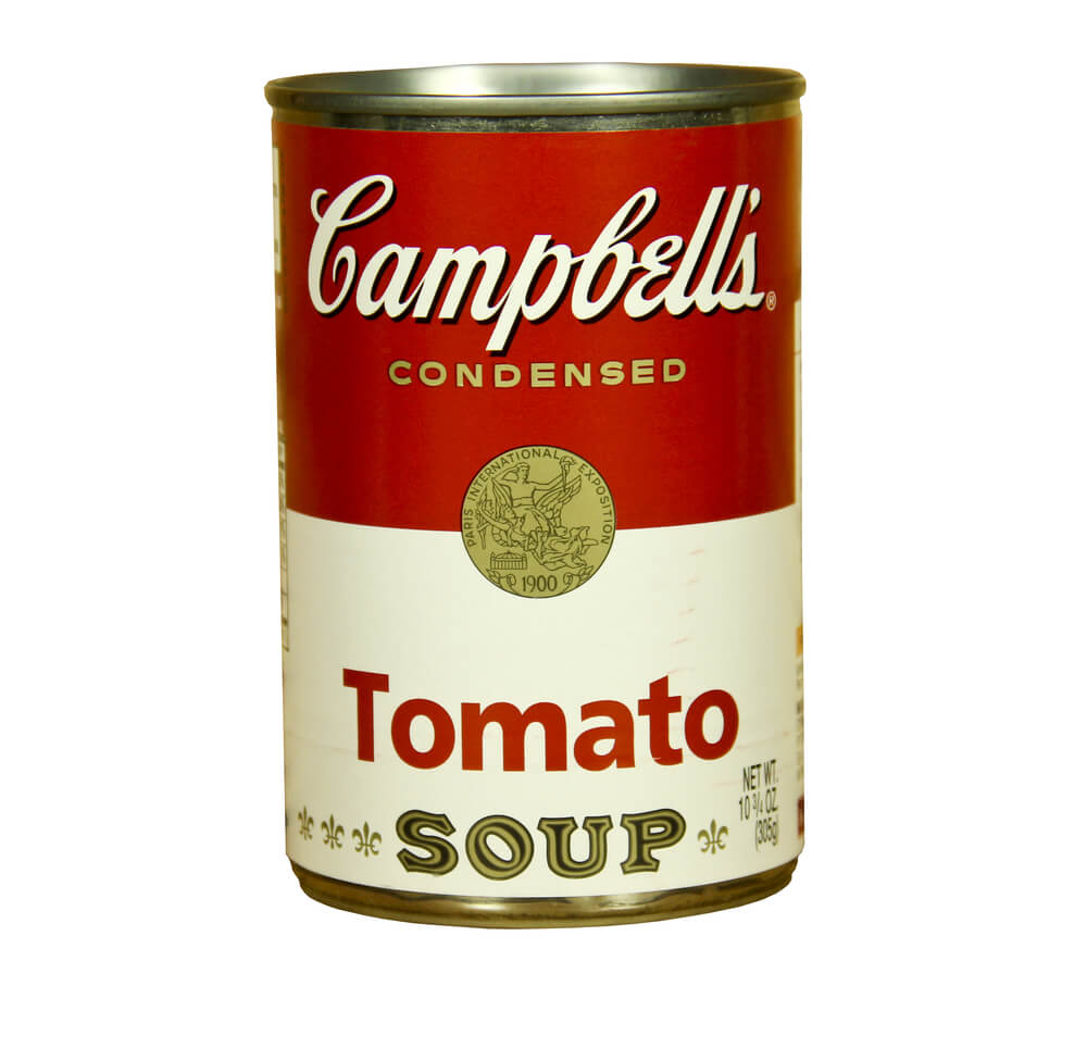 Lata de tomate Campbell's.