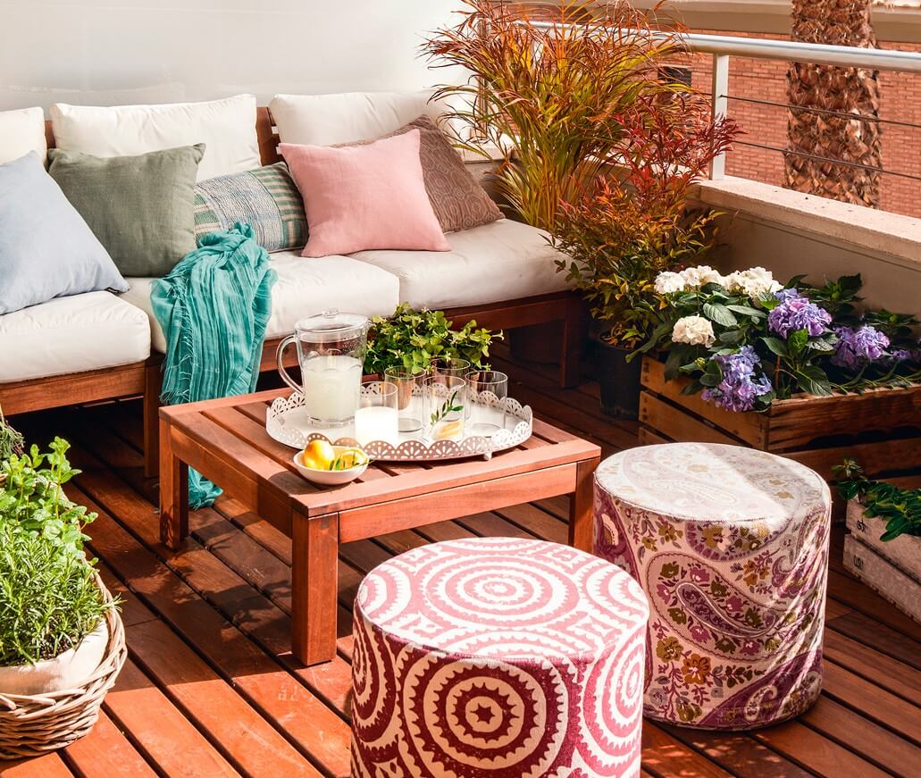 Taburetes para una terraza pequeña de apartamento