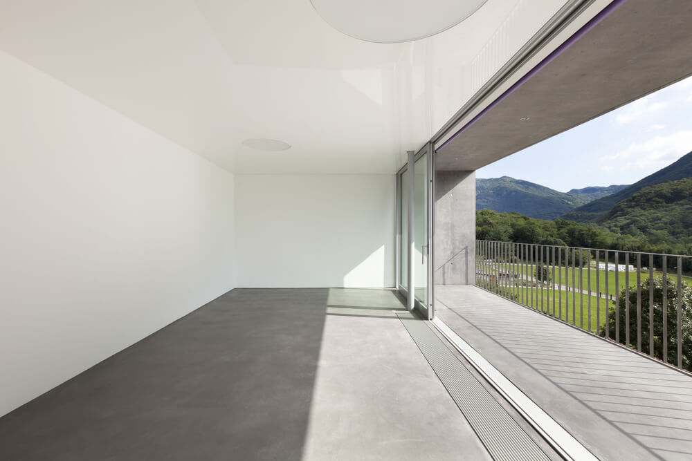 Terraza de hormigón.