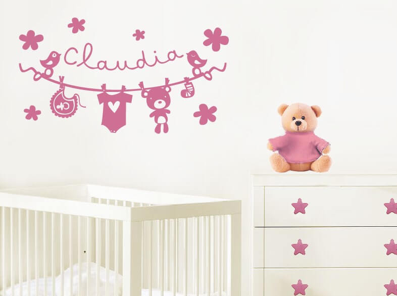 Pink personalized decal.