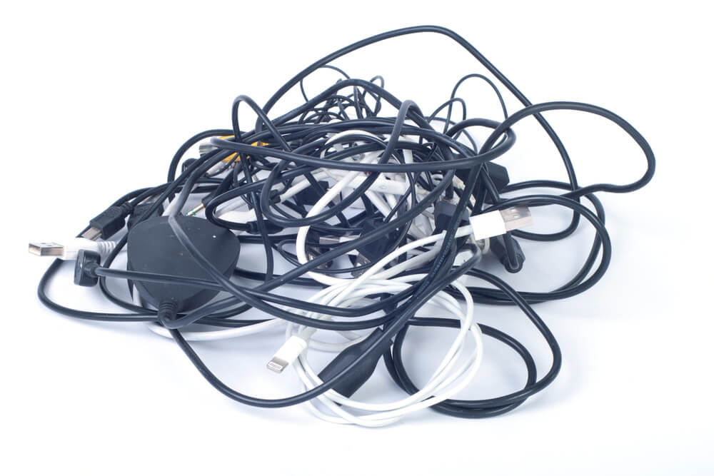 Cables enredados.