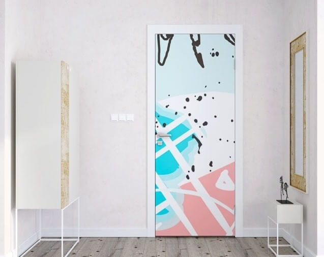 Vinilo para puerta de colores.