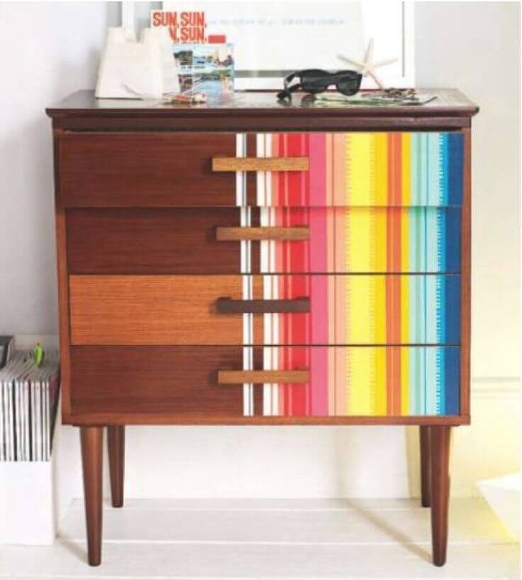 Washi tapes muebles.