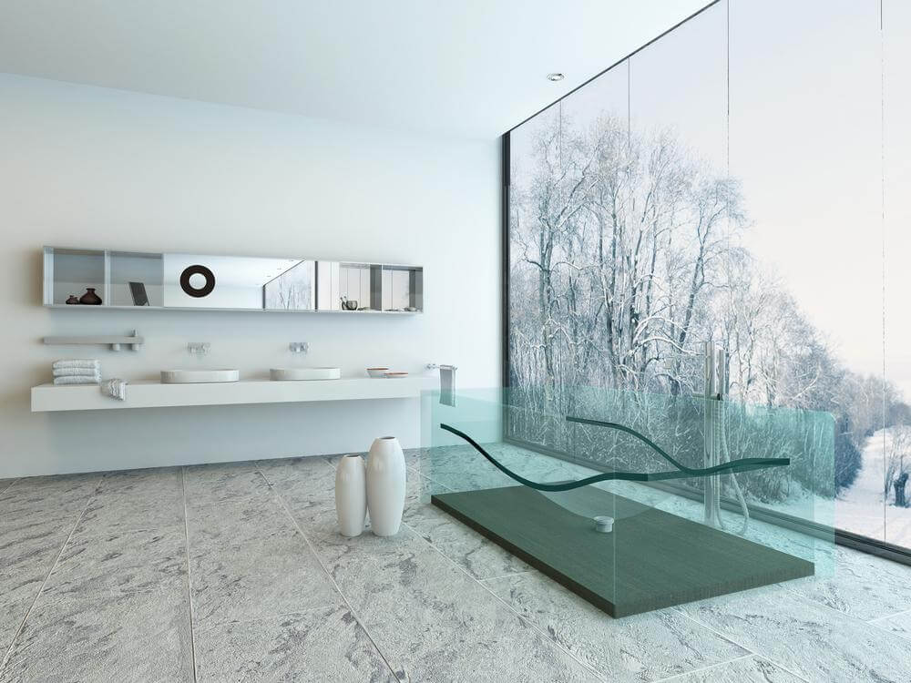 Bañera transparente.