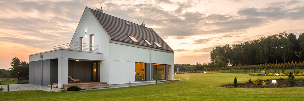 Casa con un paisaje exterior.