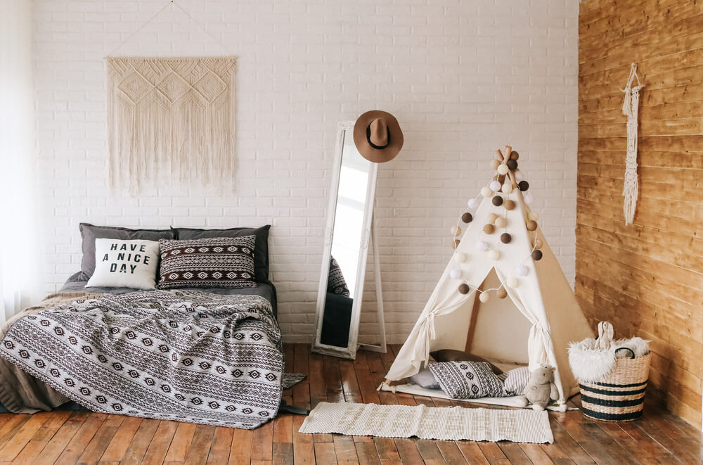 Dormitorio boho.