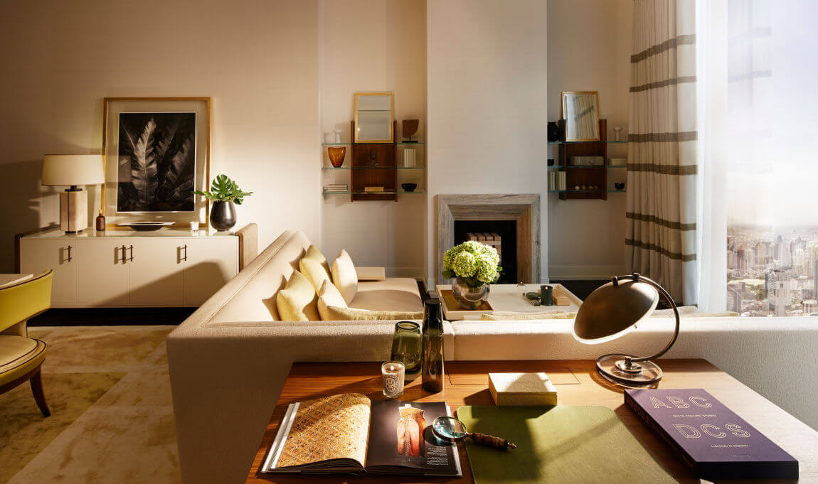 Salón cálido de David Collins.