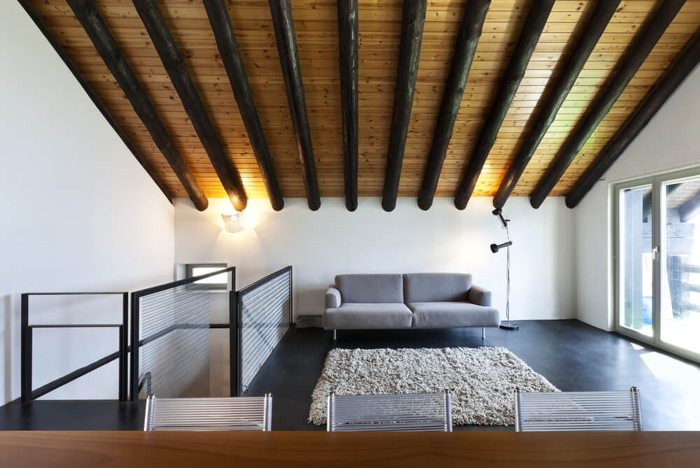 Vigas negras para el techo.