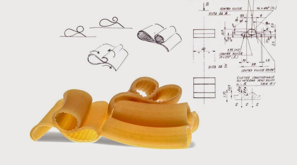 Pasta Marille con forma de ola.