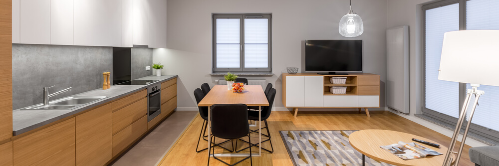 Cocina con zona de trabajo.