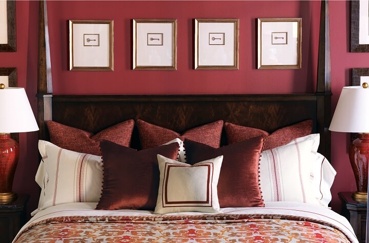 Decoración con el color marsala.