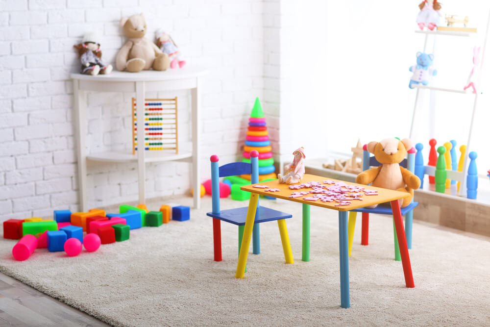 Zona de juegos para una habitación infantil.