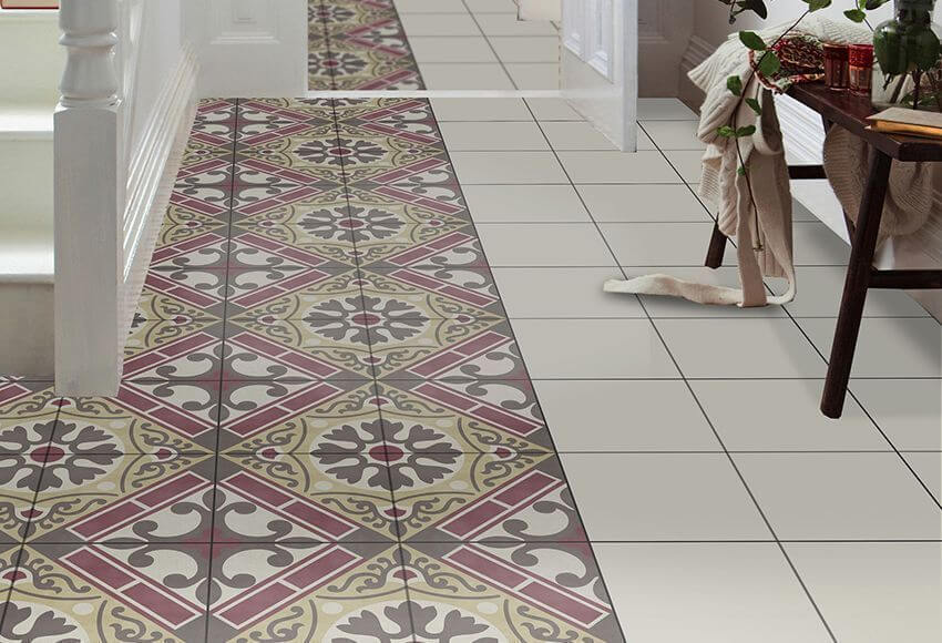 Baldosas hidráulicas para el suelo.