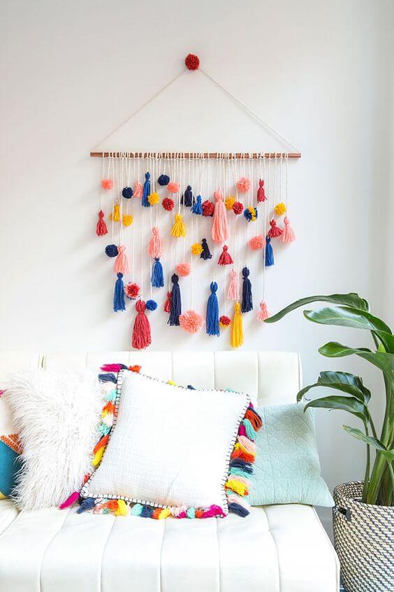 Cómo hacer un mural de borlas