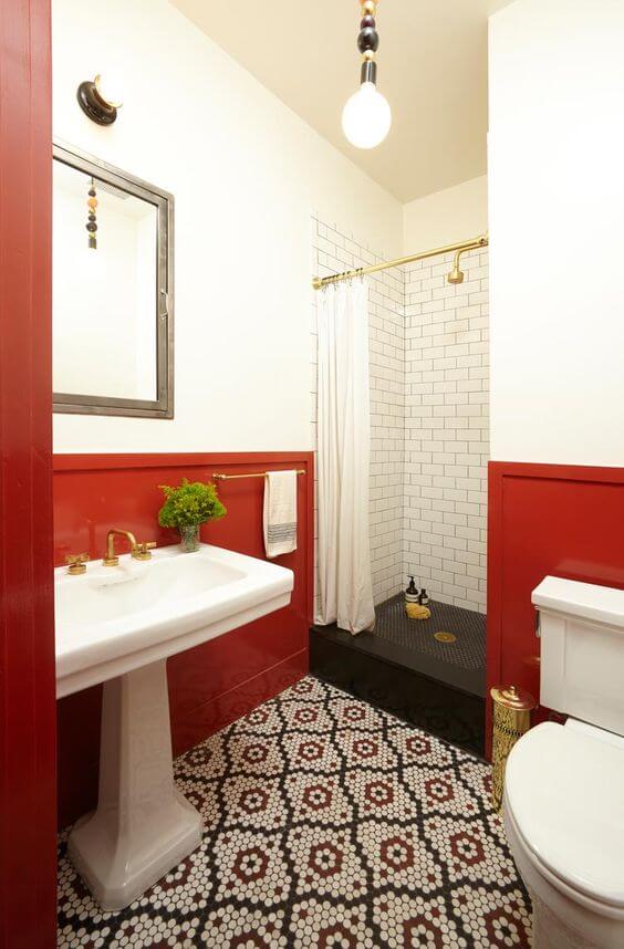 Decorar el baño con rojo
