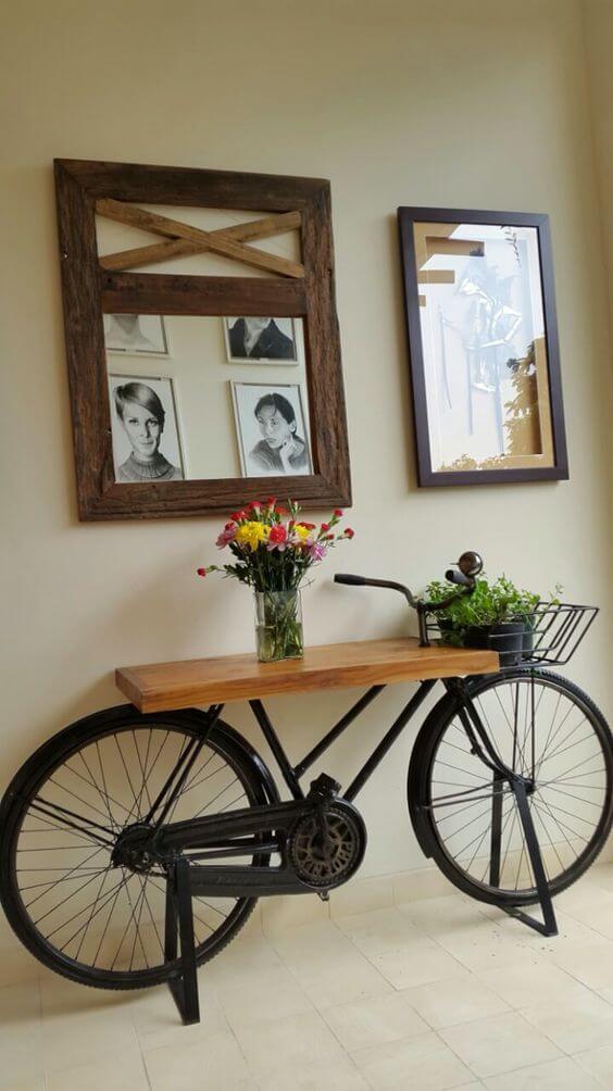 DIY mesa con bicicletas en desuso