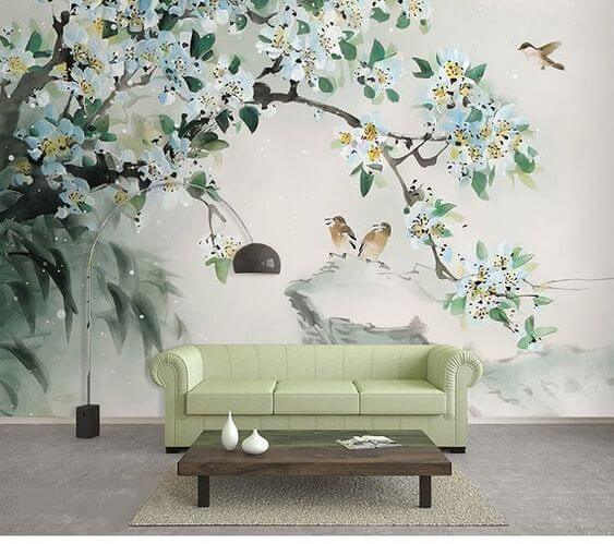 Decorar la pared con papel de arroz