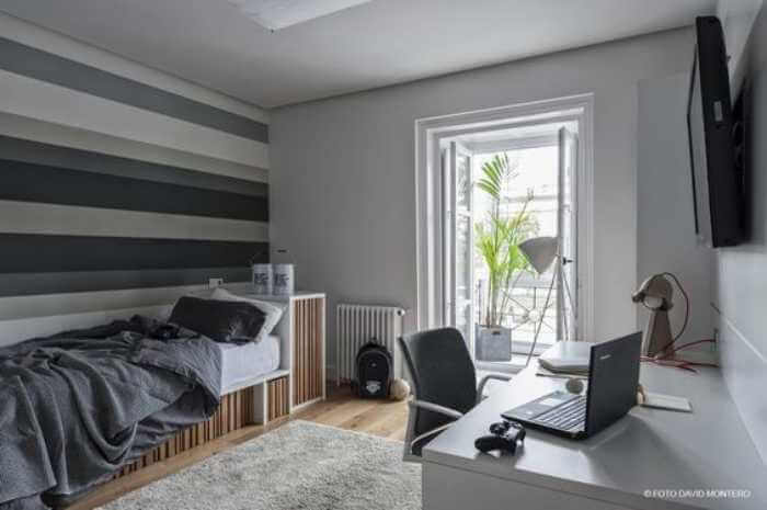 Dormitorio a rayas