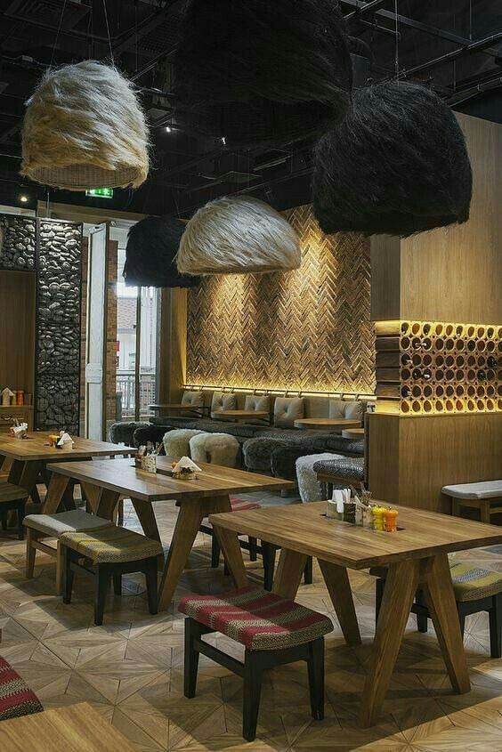 Cafetería de estilo rústico