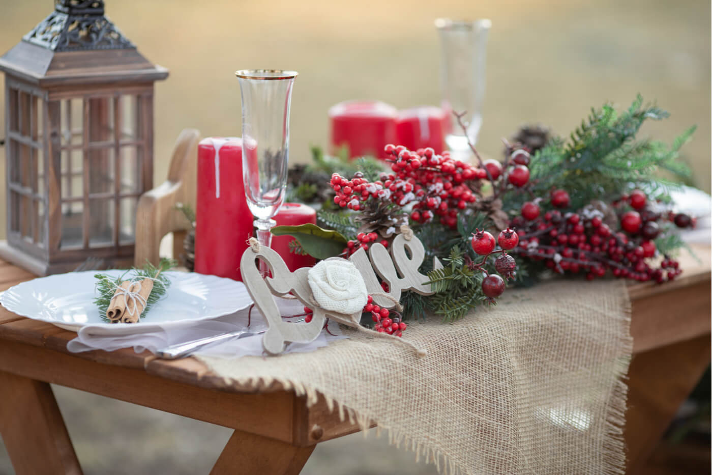 Mesa para comida elegante