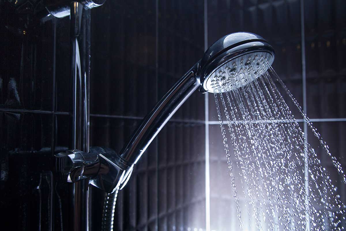 Shower water outlet.