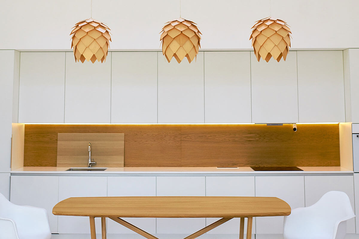 Hidden kitchens with retractable doors.