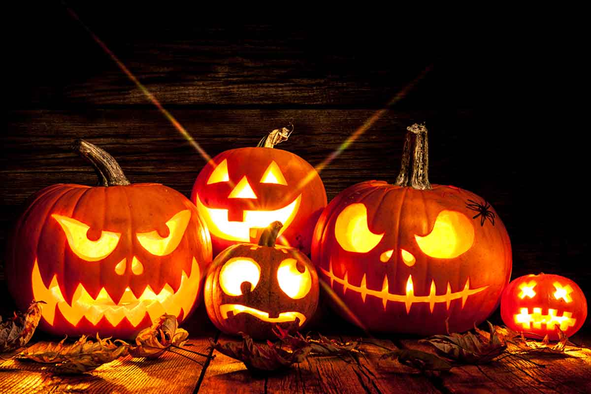 Lantern pumpkins for Halloween.