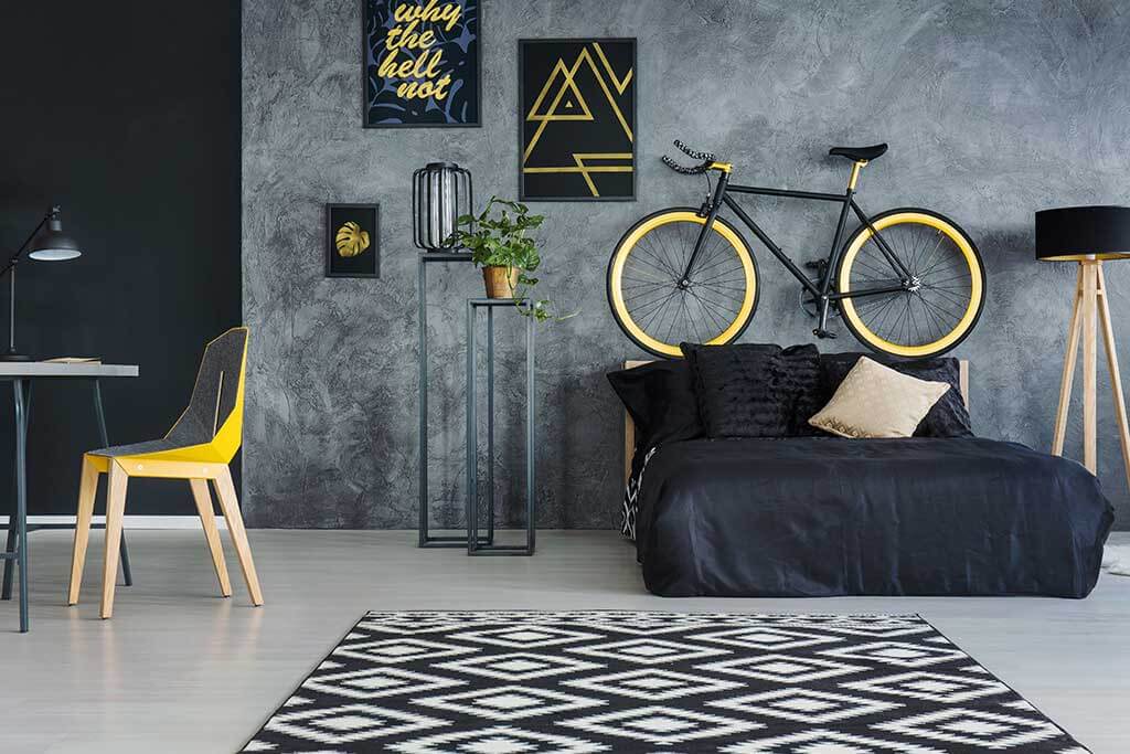 Camera da letto grigia