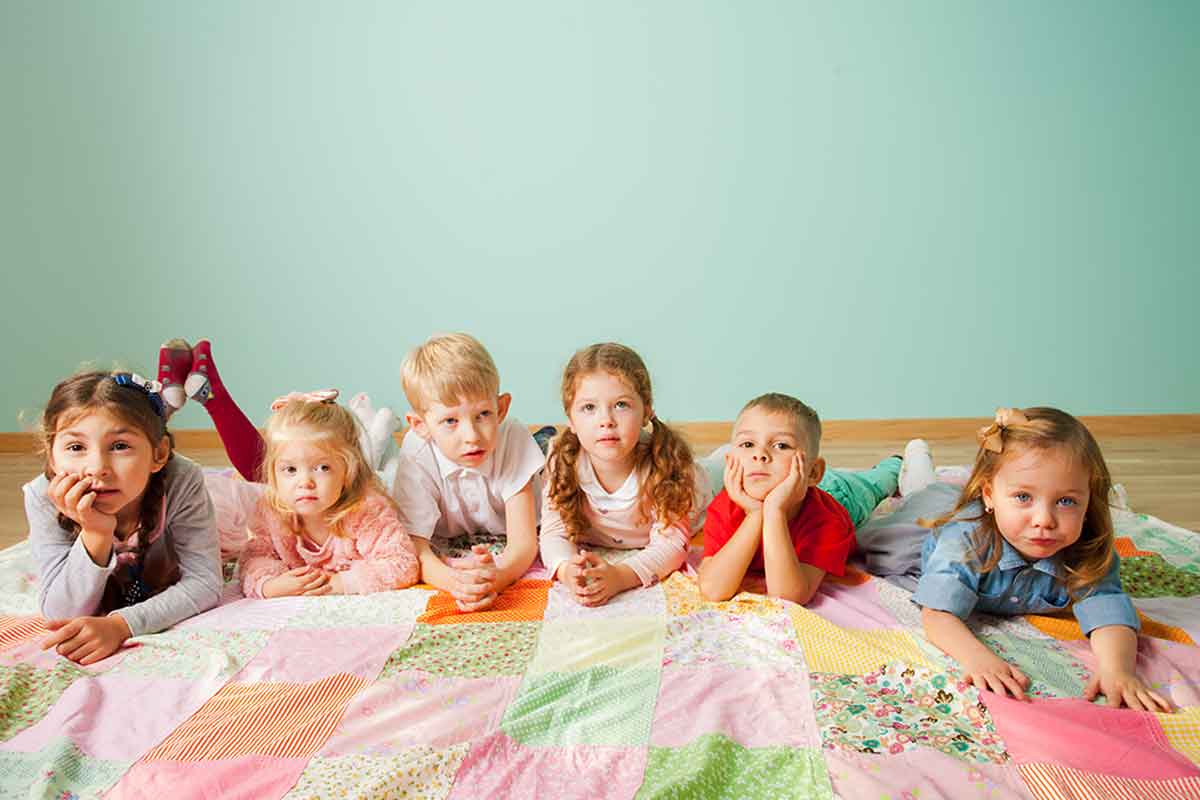 Patchworkquilt voor kinderen.