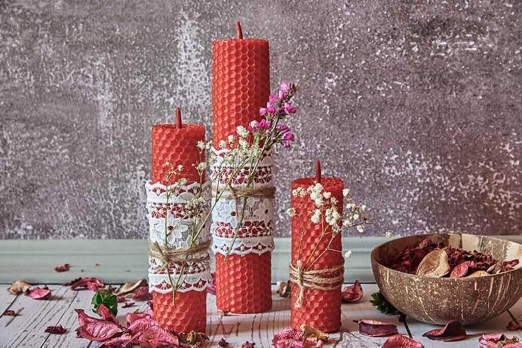 A Christmas bathroom should have good lighting, from candles to hanging lights.