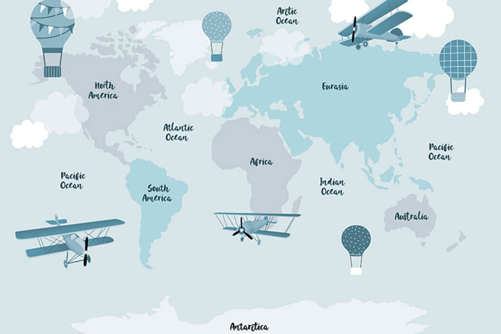 Los diseños didácticos en el papel pintado son una gran idea a la hora de decorar un dormitorio infantil.